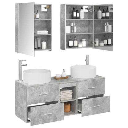 vidaXL Bathroom Furniture Set 5 pcs Concrete Grey