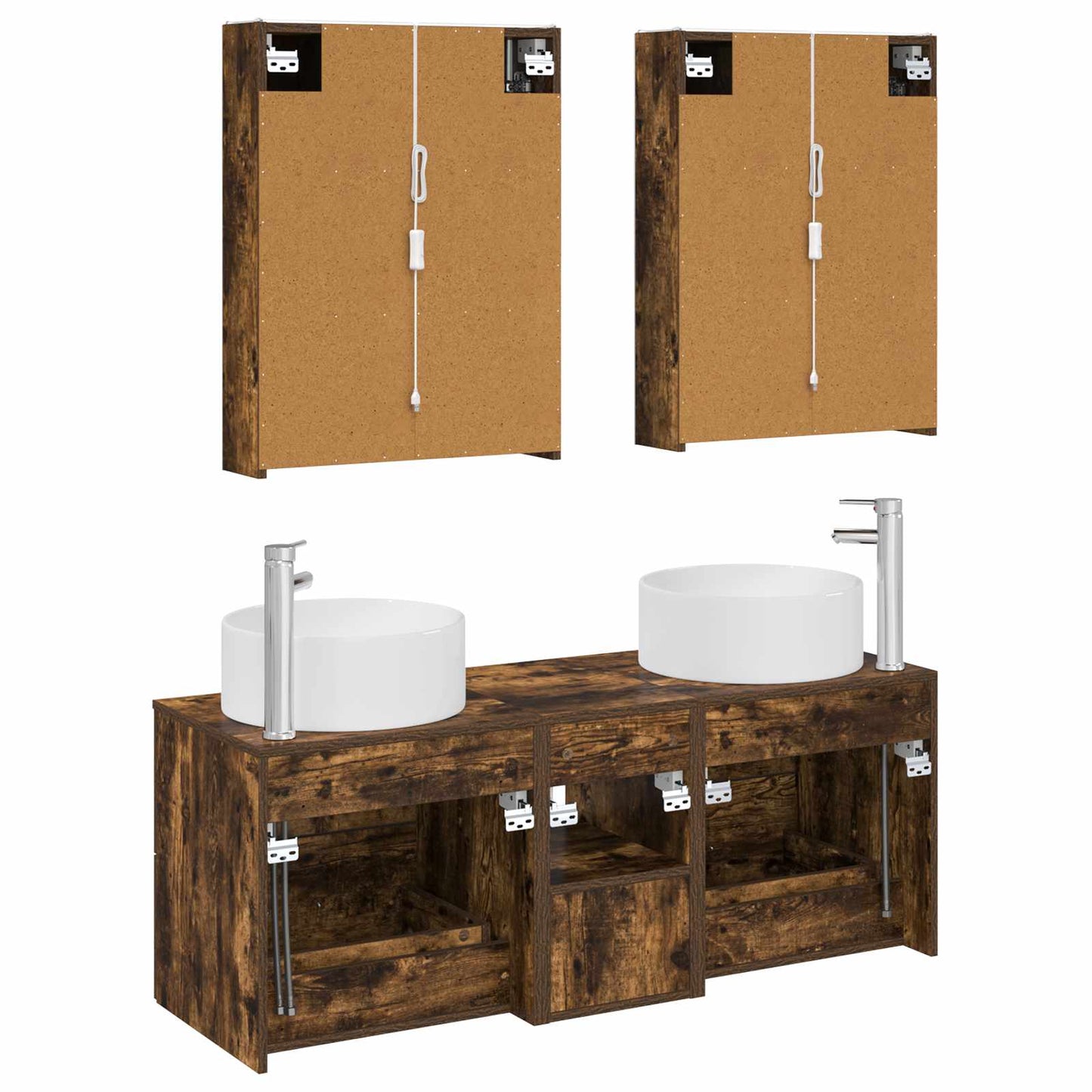 vidaXL Bathroom Furniture Set 5 pcs Smoked Oak