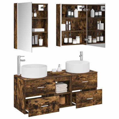 vidaXL Bathroom Furniture Set 5 pcs Smoked Oak