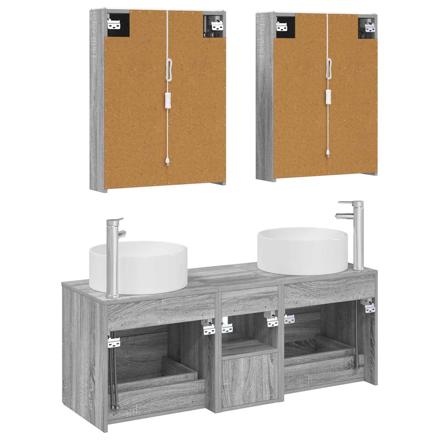 vidaXL Bathroom Furniture Set 5 pcs Grey Sonoma