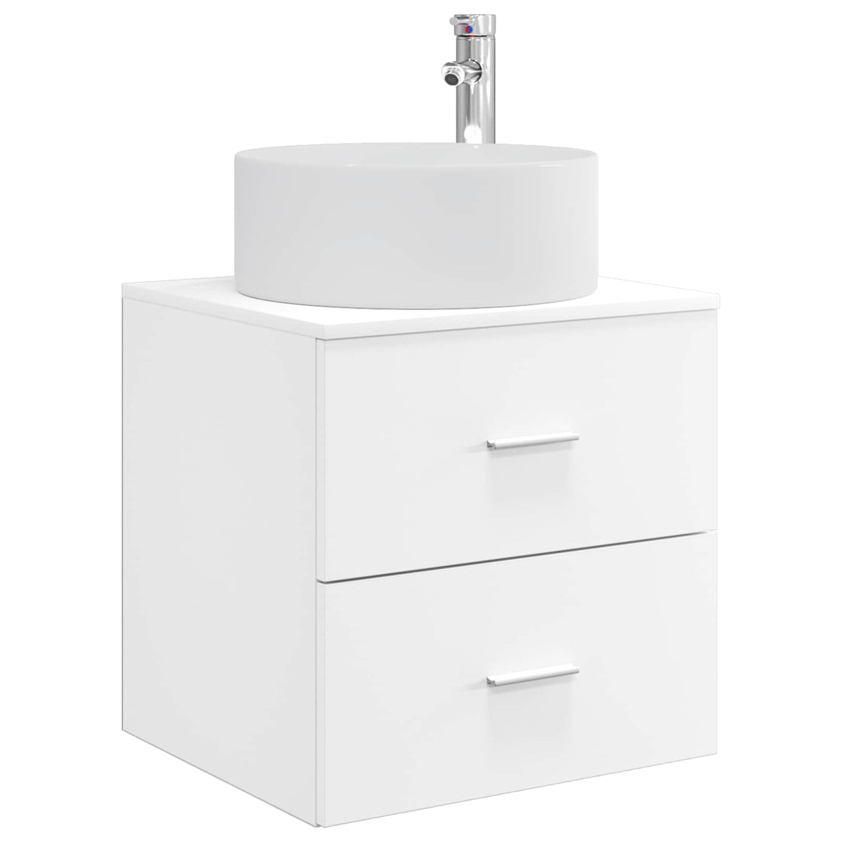 vidaXL Bathroom Furniture Set 4 pcs White Engineered Wood and Glass