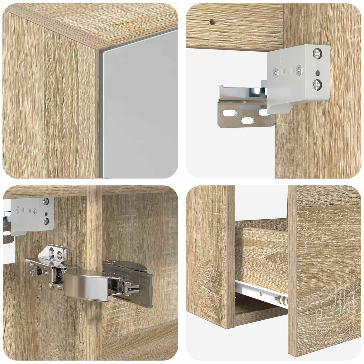 vidaXL Bathroom Furniture Set 4 pcs Sonoma Oak