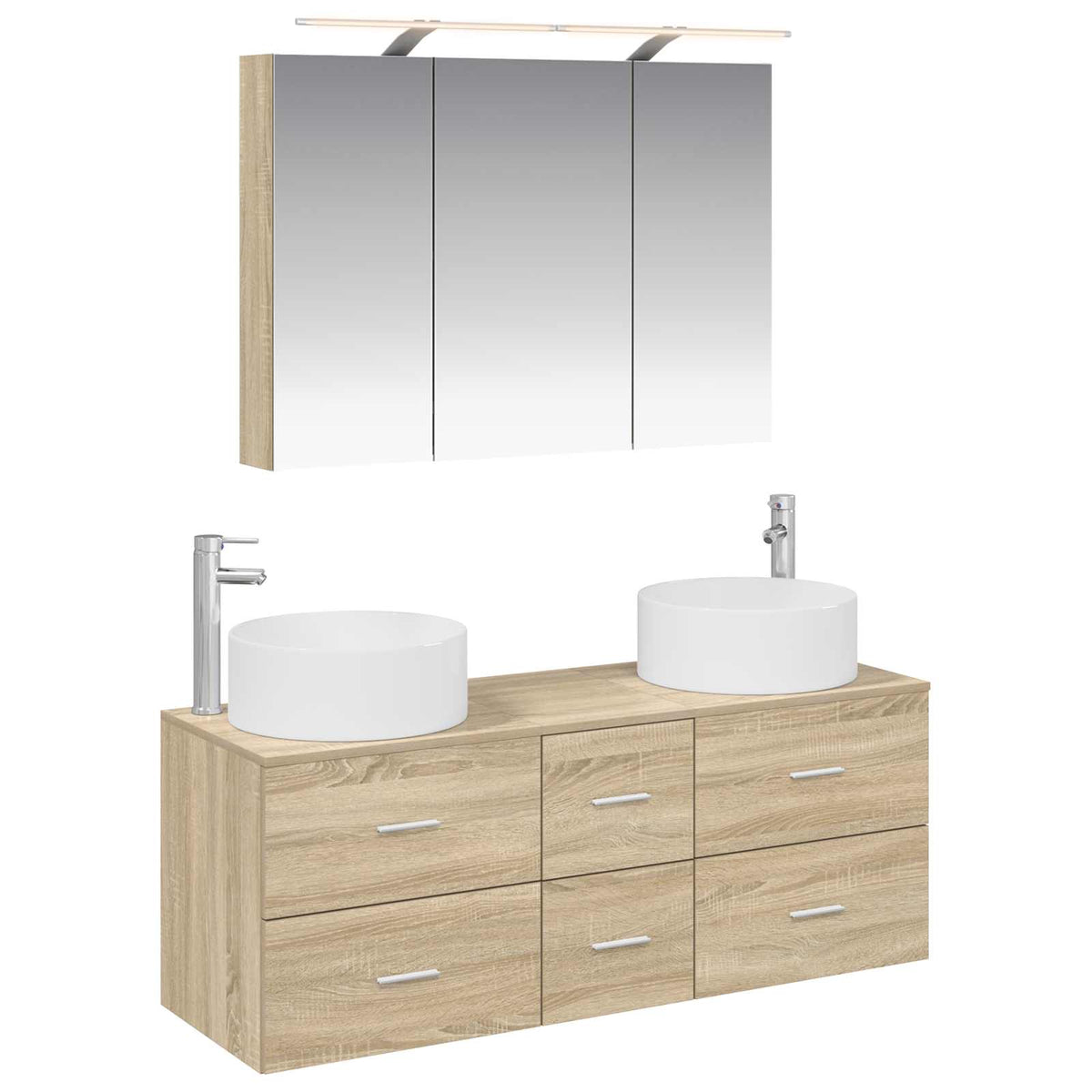 vidaXL Bathroom Furniture Set 4 pcs Sonoma Oak