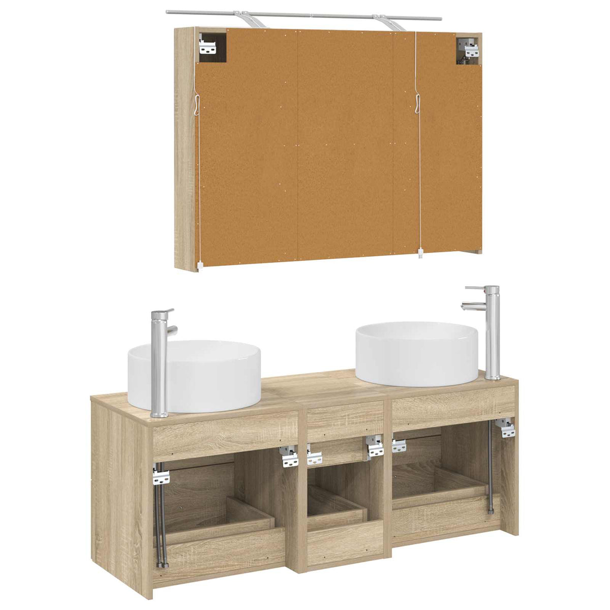 vidaXL Bathroom Furniture Set 4 pcs Sonoma Oak