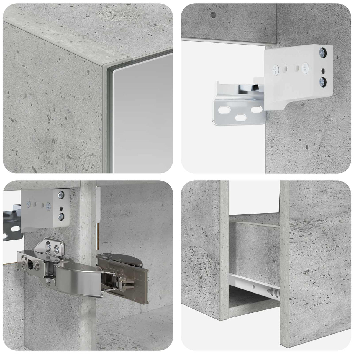 vidaXL Bathroom Furniture Set 4 pcs Concrete Grey