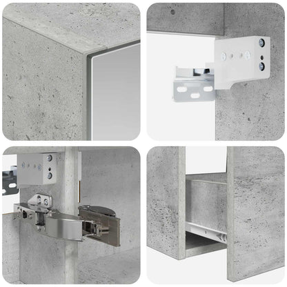 vidaXL Bathroom Furniture Set 4 pcs Concrete Grey