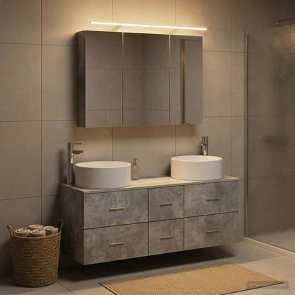 vidaXL Bathroom Furniture Set 4 pcs Concrete Grey