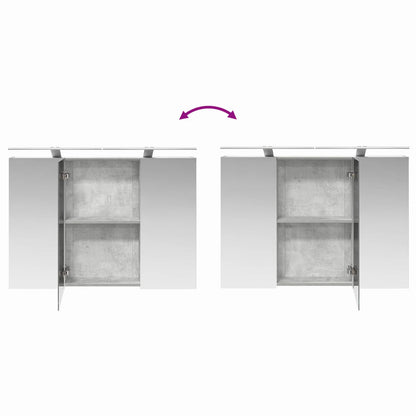 vidaXL Bathroom Furniture Set 4 pcs Concrete Grey