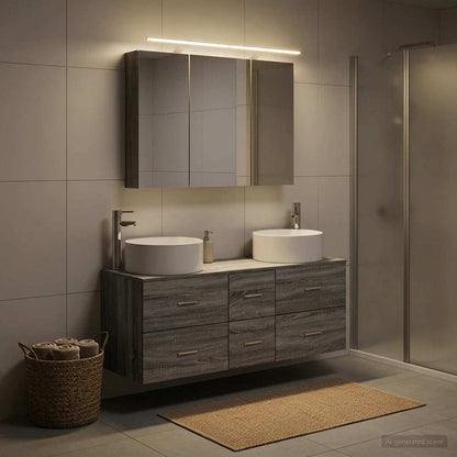 vidaXL Bathroom Furniture Set 4 pcs Grey Sonoma