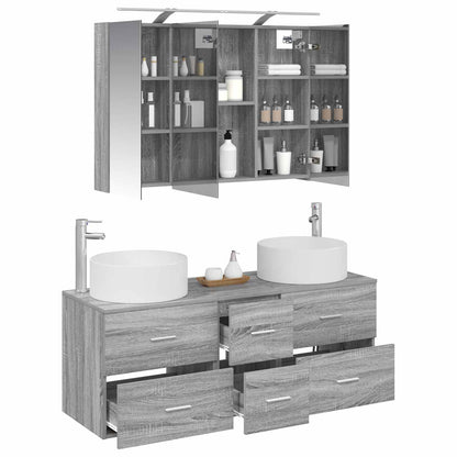 vidaXL Bathroom Furniture Set 4 pcs Grey Sonoma