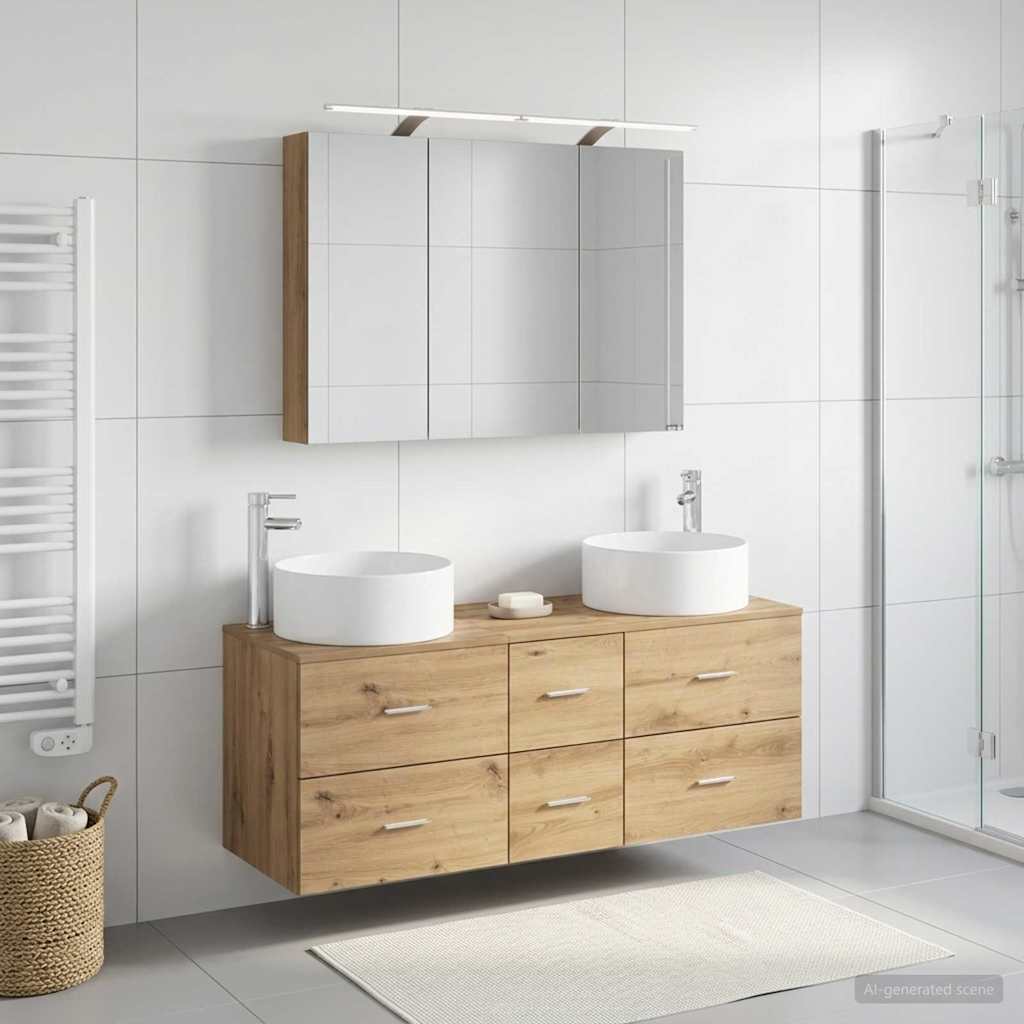 vidaXL Bathroom Furniture Set 4 pcs Artisan Oak