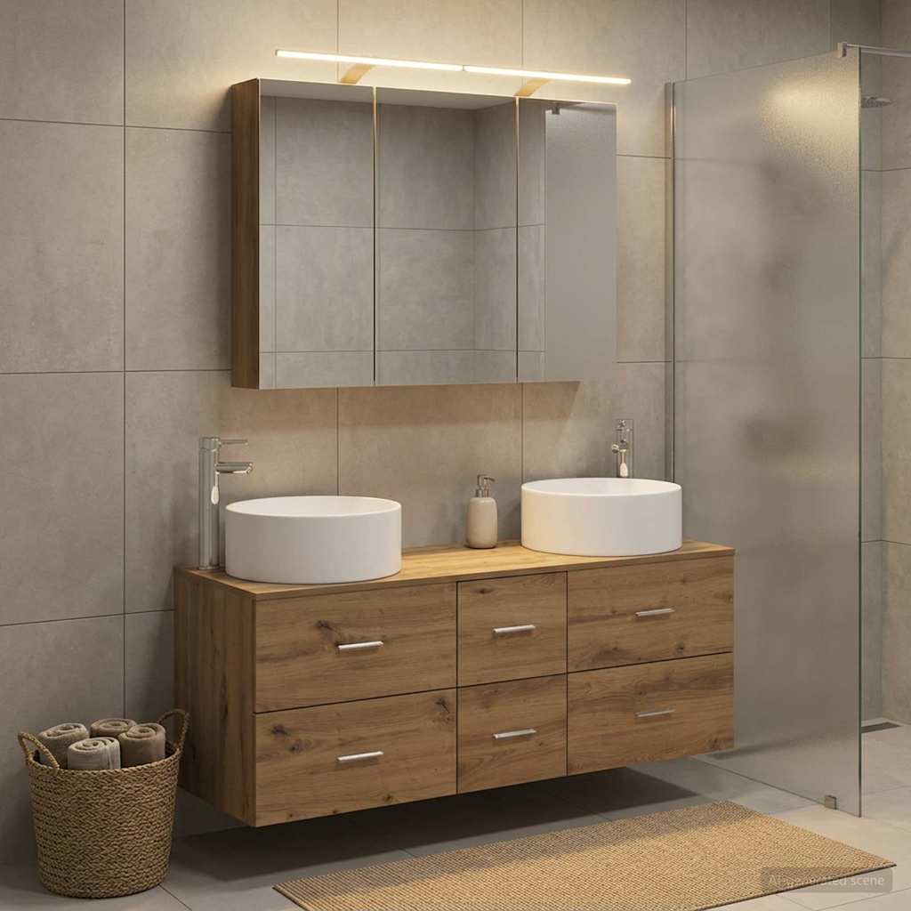 vidaXL Bathroom Furniture Set 4 pcs Artisan Oak