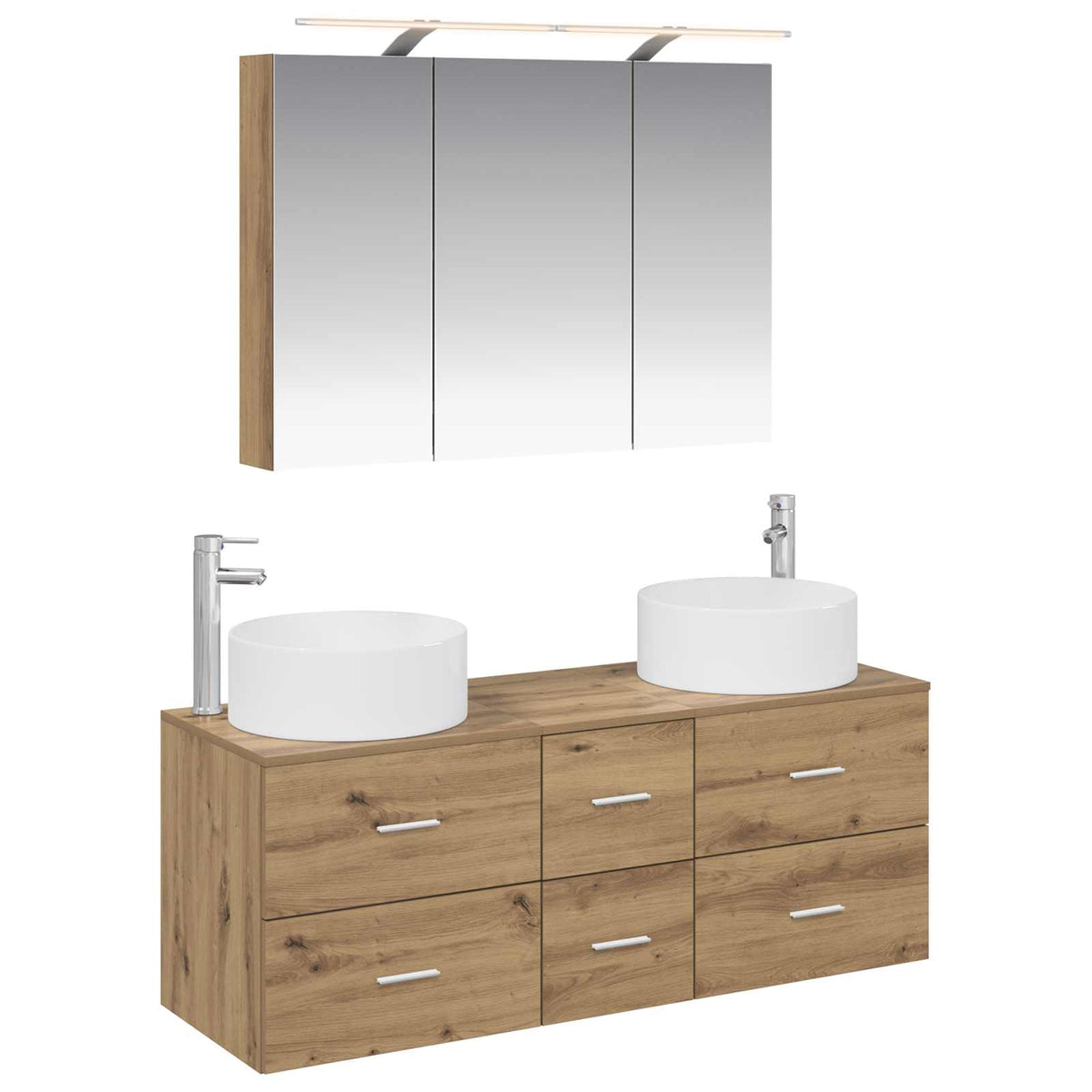 vidaXL Bathroom Furniture Set 4 pcs Artisan Oak