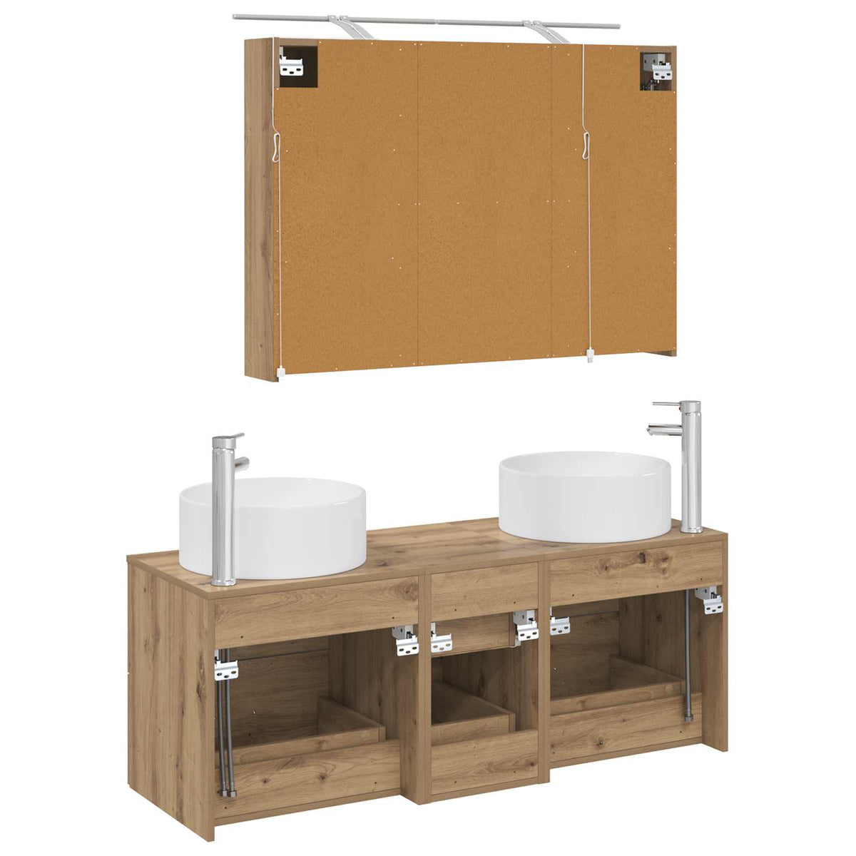 vidaXL Bathroom Furniture Set 4 pcs Artisan Oak
