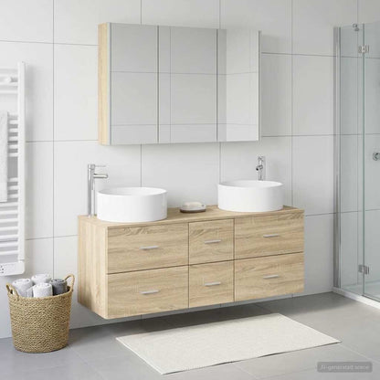 vidaXL Bathroom Furniture Set 4 pcs Sonoma Oak