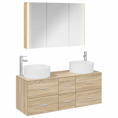 vidaXL Bathroom Furniture Set 4 pcs Sonoma Oak
