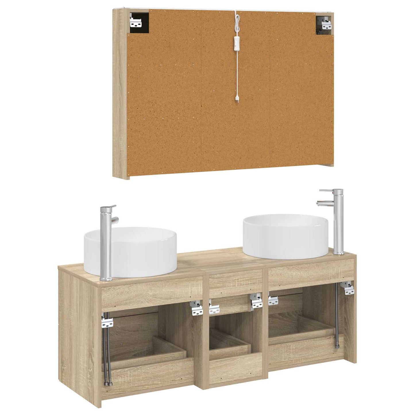 vidaXL Bathroom Furniture Set 4 pcs Sonoma Oak