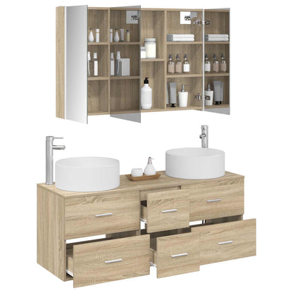 vidaXL Bathroom Furniture Set 4 pcs Sonoma Oak