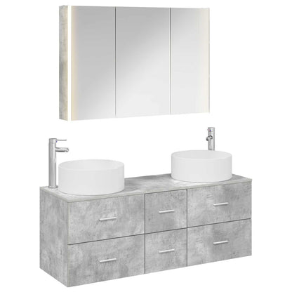 vidaXL Bathroom Furniture Set 4 pcs Concrete Grey
