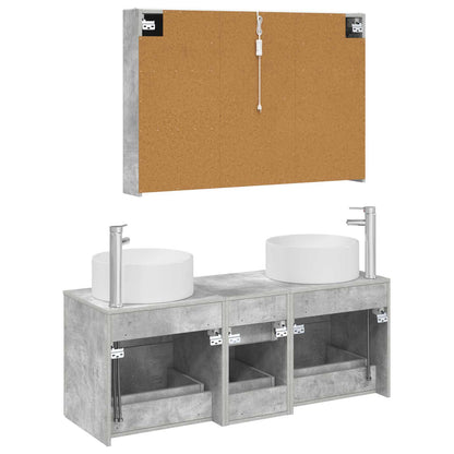 vidaXL Bathroom Furniture Set 4 pcs Concrete Grey