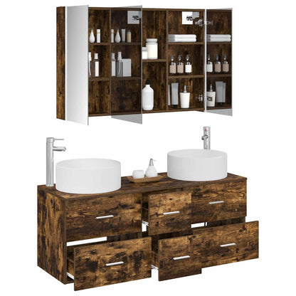 vidaXL Bathroom Furniture Set 4 pcs Smoked Oak
