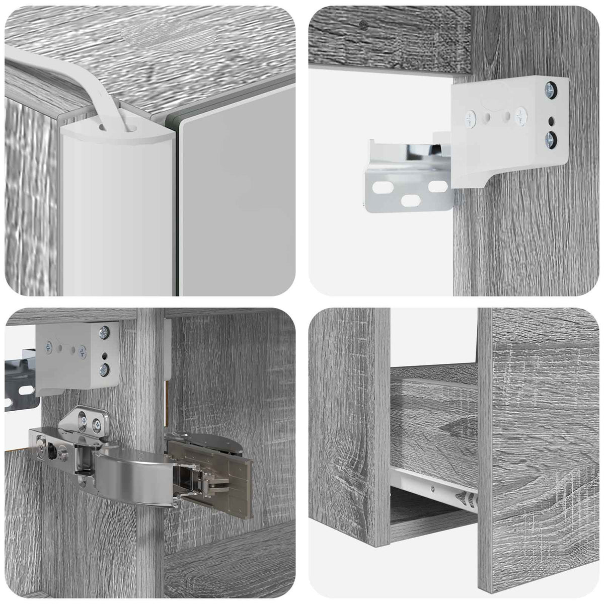 vidaXL Bathroom Furniture Set 4 pcs Grey Sonoma