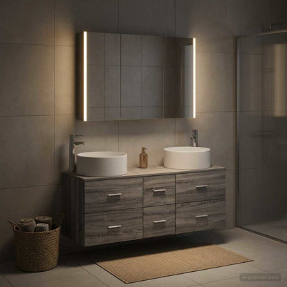 vidaXL Bathroom Furniture Set 4 pcs Grey Sonoma