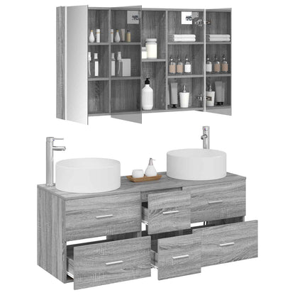 vidaXL Bathroom Furniture Set 4 pcs Grey Sonoma