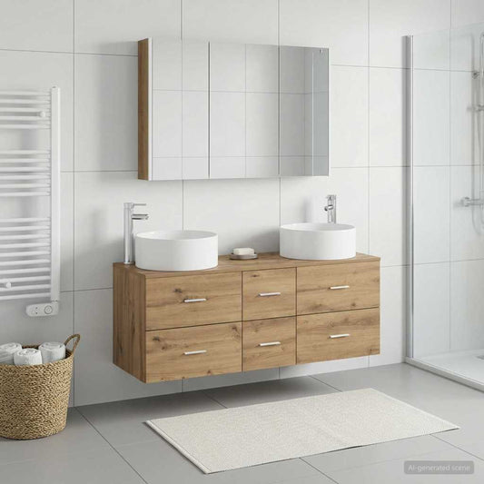 vidaXL Bathroom Furniture Set 4 pcs Artisan Oak