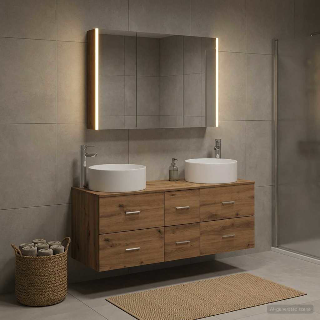 vidaXL Bathroom Furniture Set 4 pcs Artisan Oak