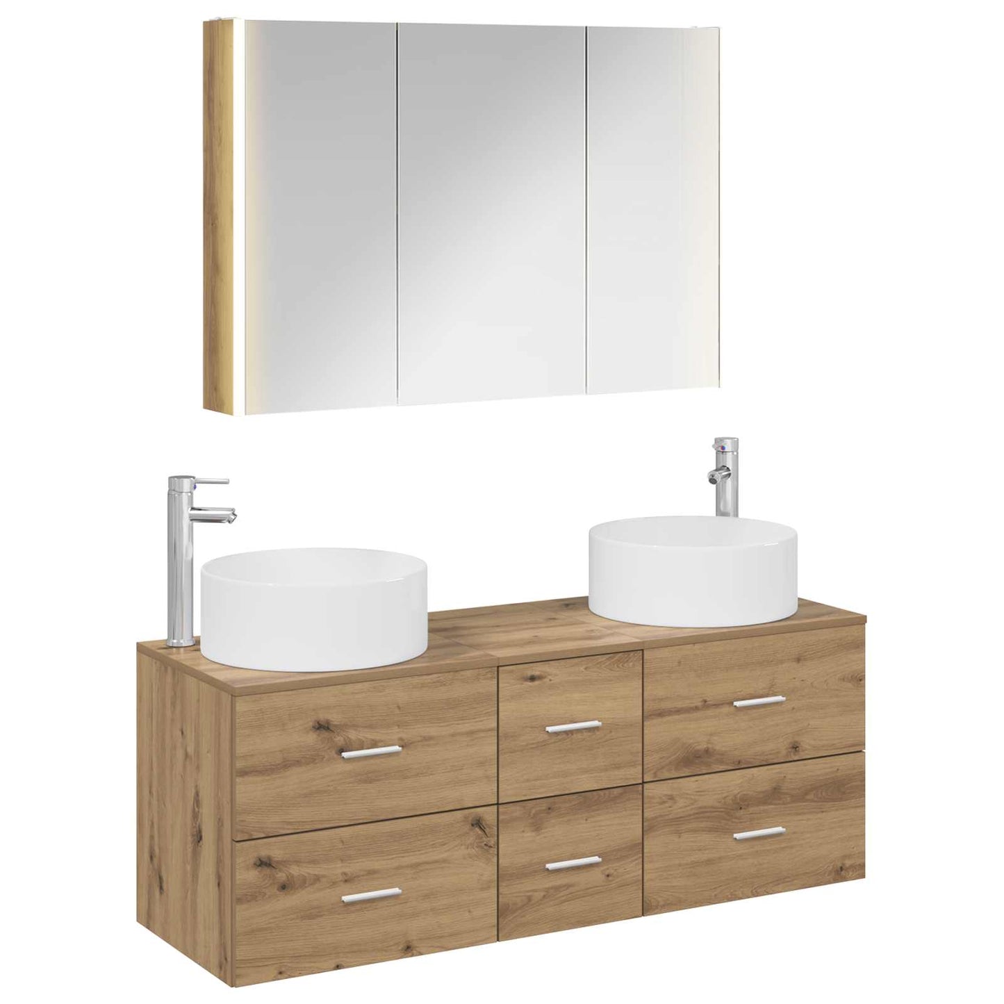 vidaXL Bathroom Furniture Set 4 pcs Artisan Oak