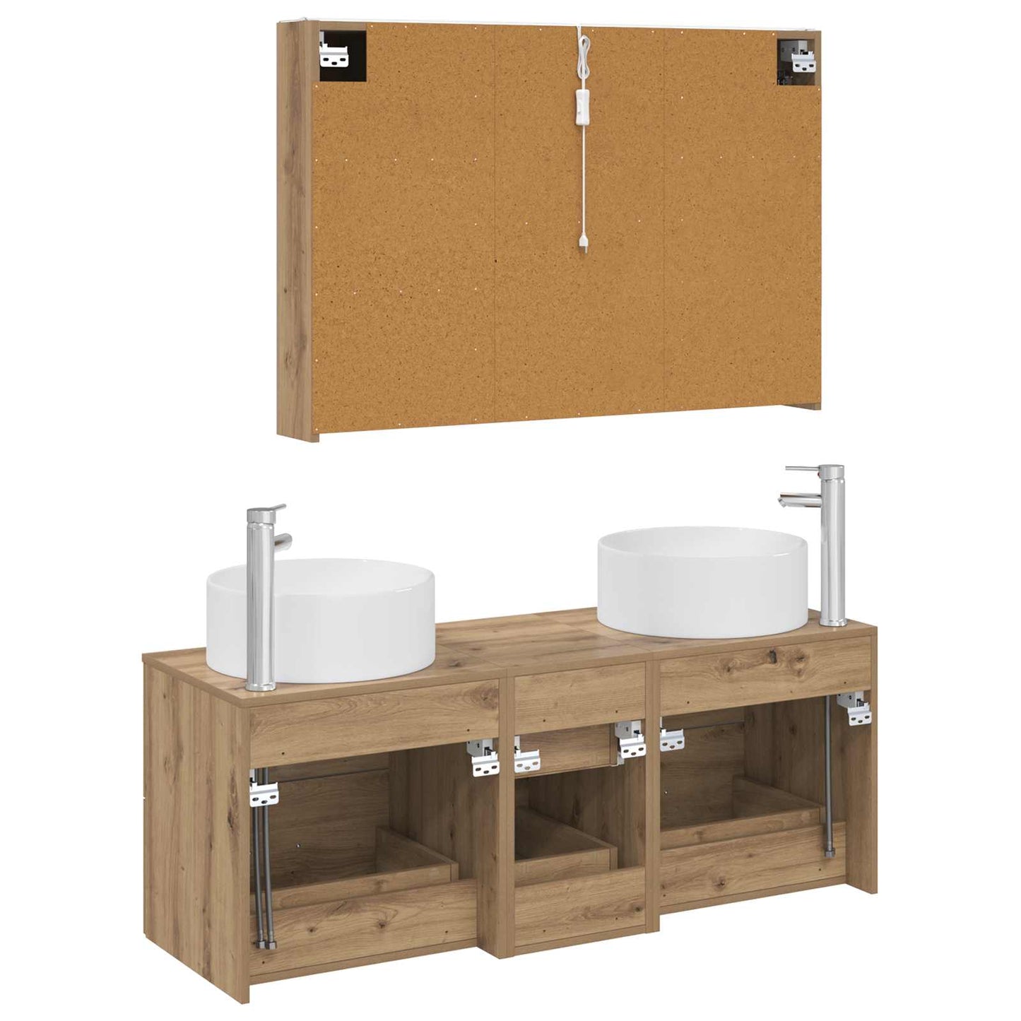 vidaXL Bathroom Furniture Set 4 pcs Artisan Oak