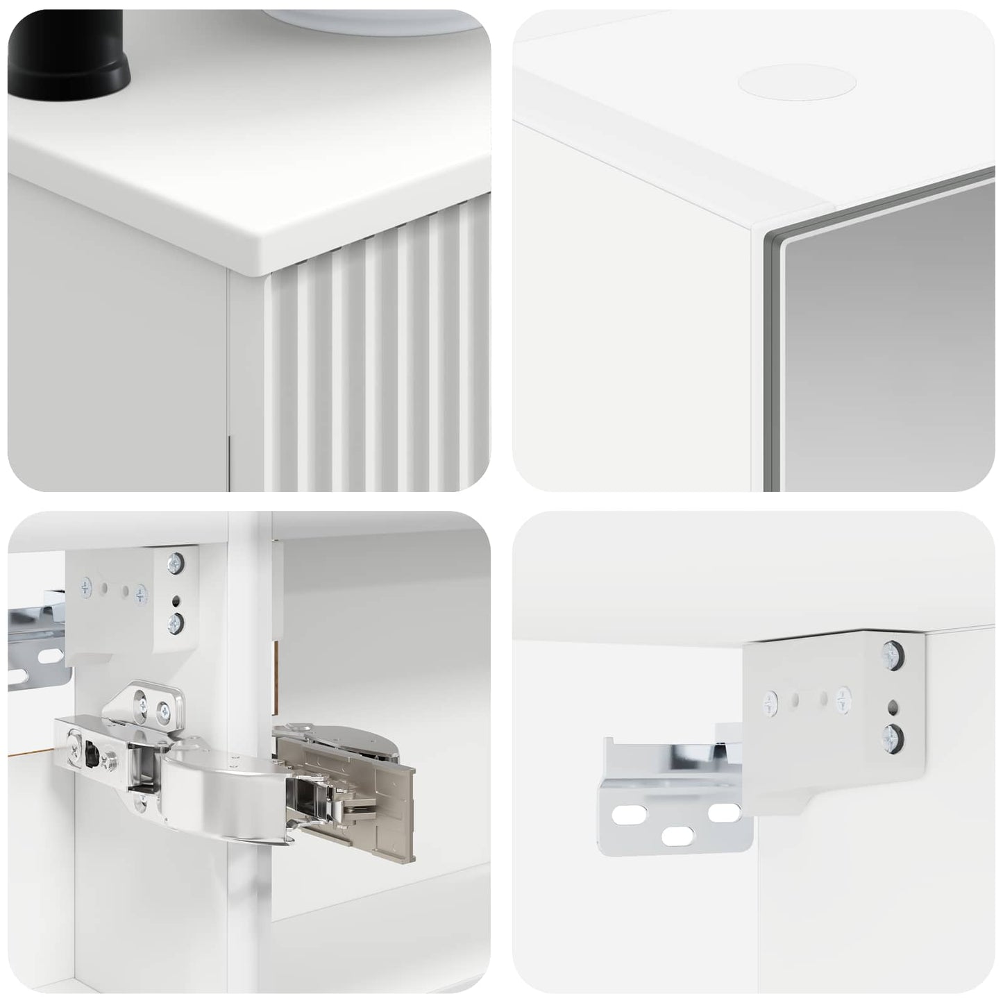 vidaXL Bathroom Furniture Set 6 pcs White Engineered Wood and Glass