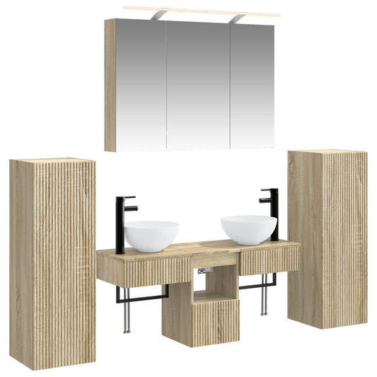 vidaXL Bathroom Furniture Set 6 pcs Sonoma Oak