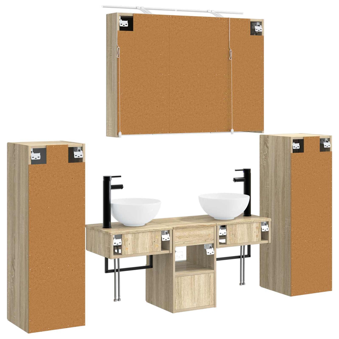 vidaXL Bathroom Furniture Set 6 pcs Sonoma Oak