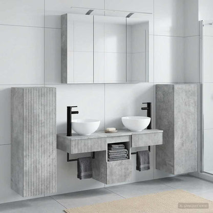 vidaXL Bathroom Furniture Set 6 pcs Concrete Grey