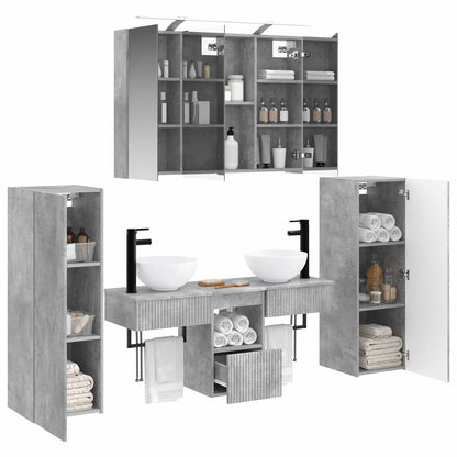 vidaXL Bathroom Furniture Set 6 pcs Concrete Grey