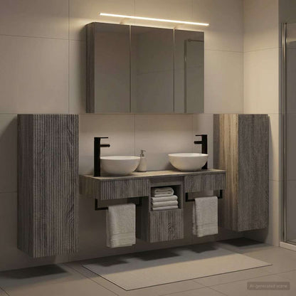 vidaXL Bathroom Furniture Set 6 pcs Grey Sonoma