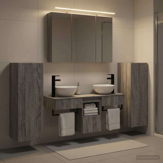 vidaXL Bathroom Furniture Set 6 pcs Grey Sonoma