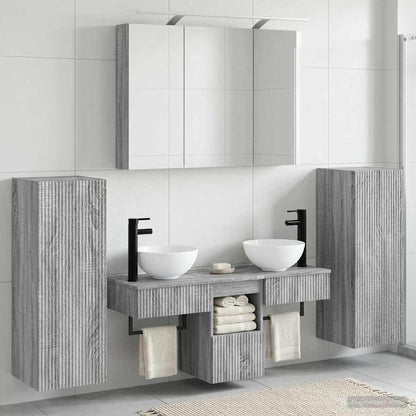 vidaXL Bathroom Furniture Set 6 pcs Grey Sonoma