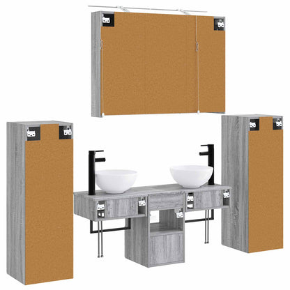 vidaXL Bathroom Furniture Set 6 pcs Grey Sonoma