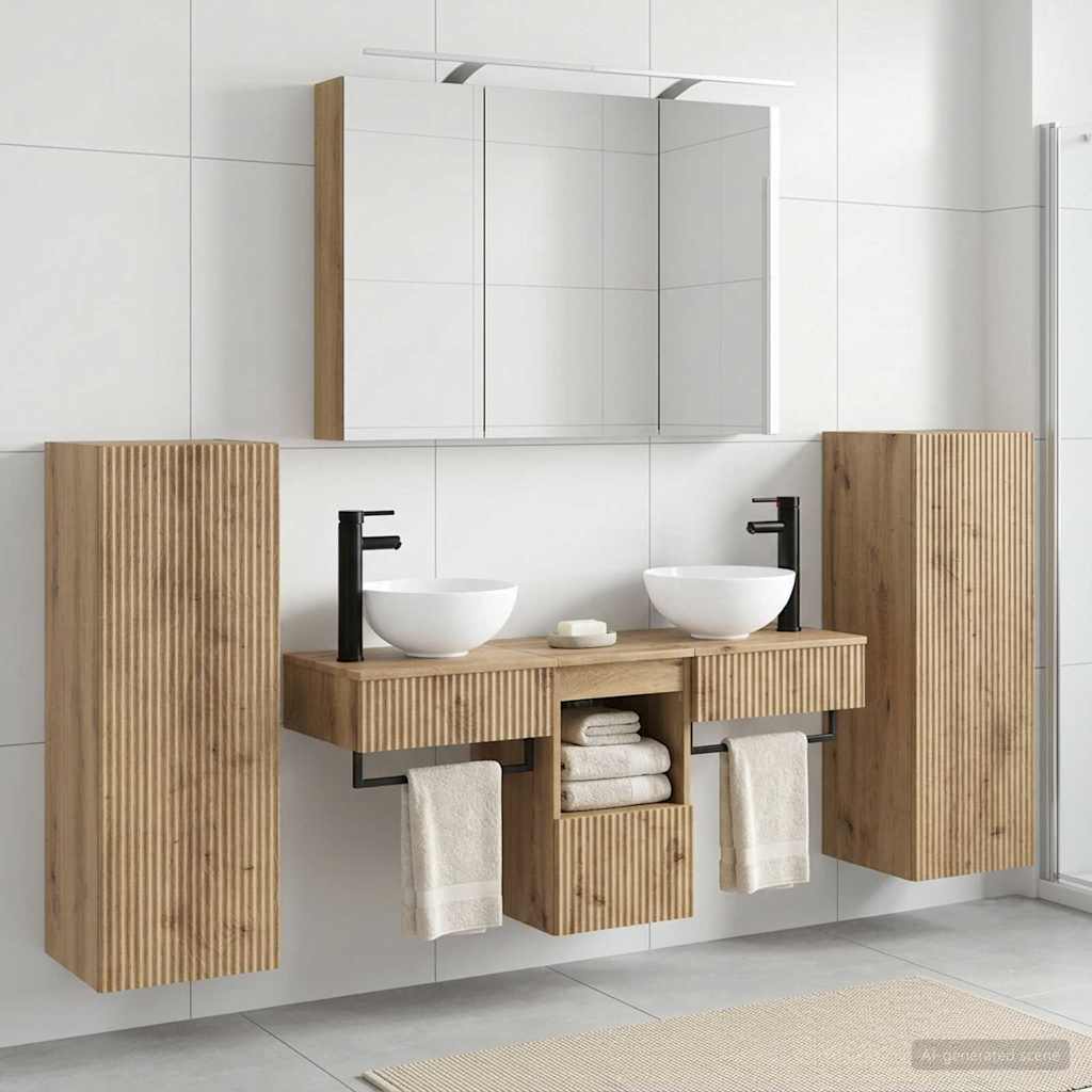 vidaXL Bathroom Furniture Set 6 pcs Artisan Oak