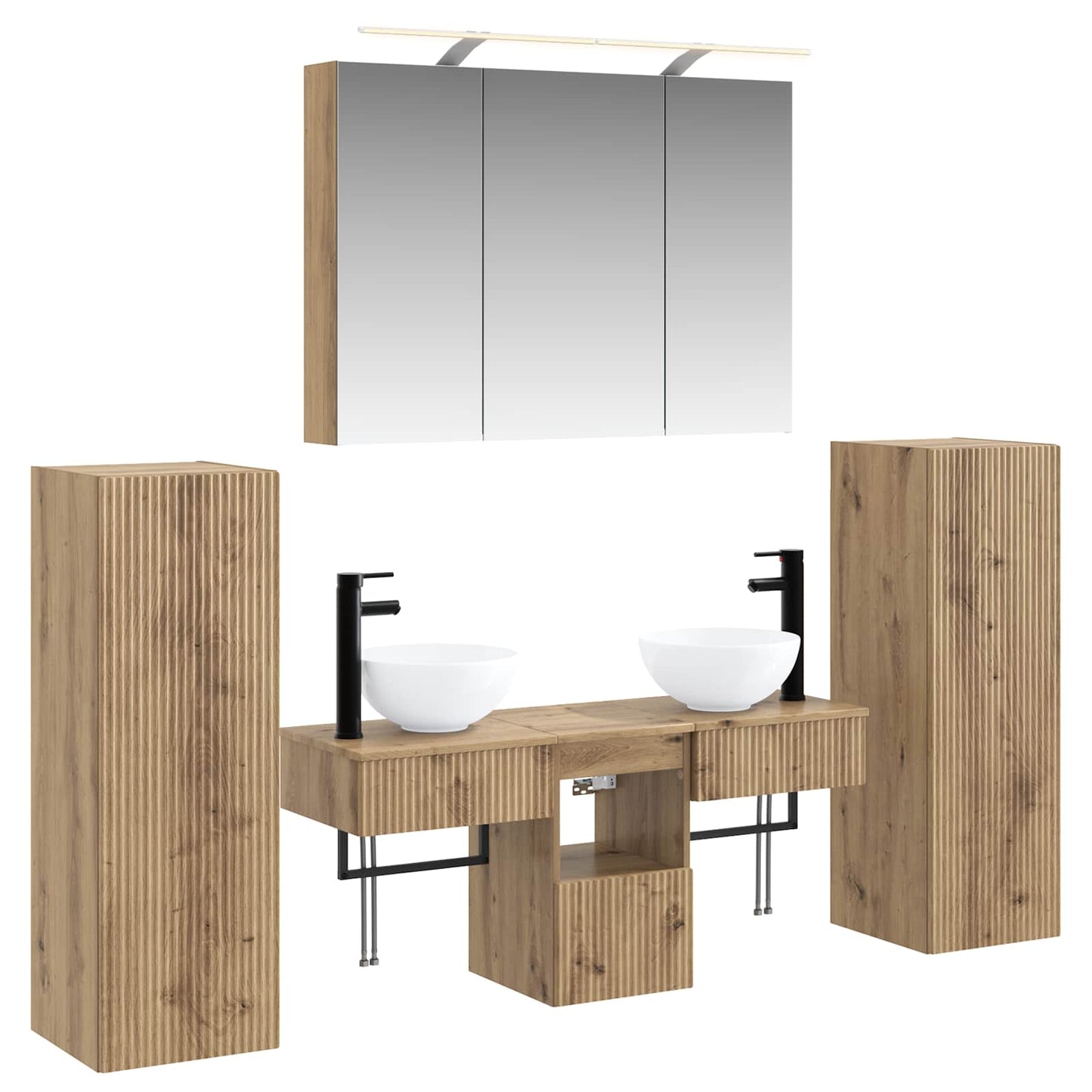 vidaXL Bathroom Furniture Set 6 pcs Artisan Oak