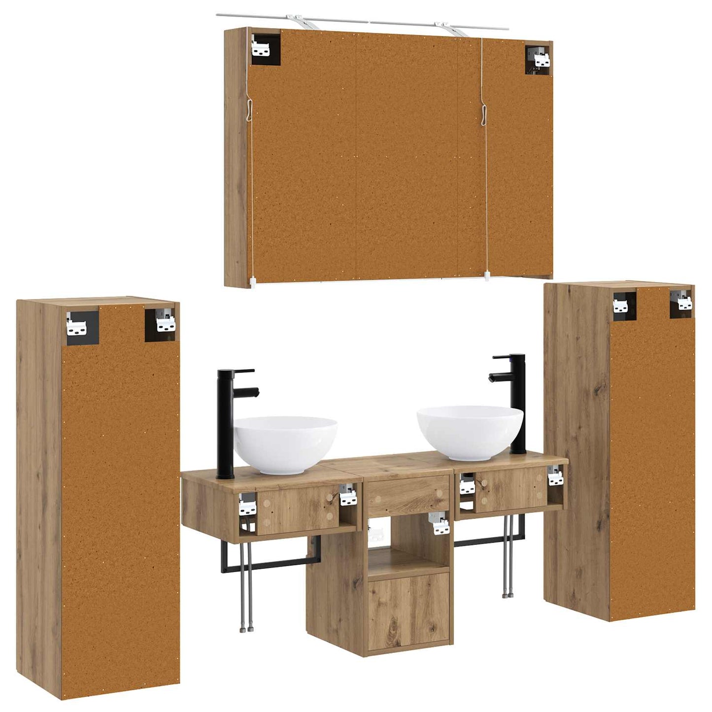 vidaXL Bathroom Furniture Set 6 pcs Artisan Oak