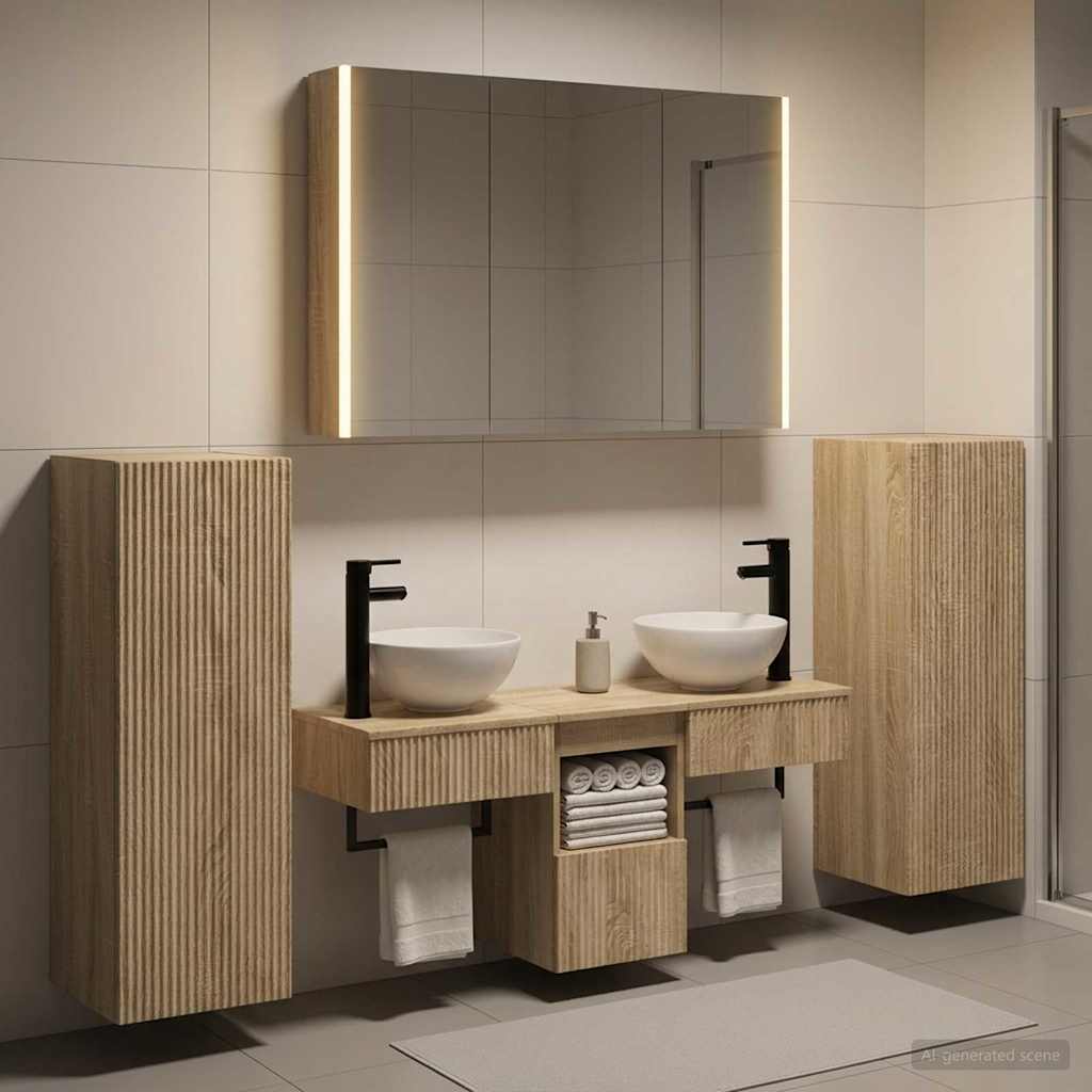 vidaXL Bathroom Furniture Set 6 pcs Sonoma Oak