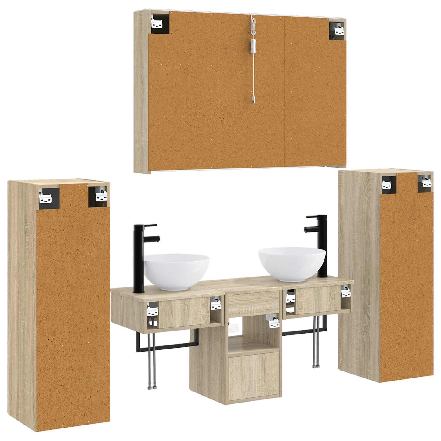 vidaXL Bathroom Furniture Set 6 pcs Sonoma Oak