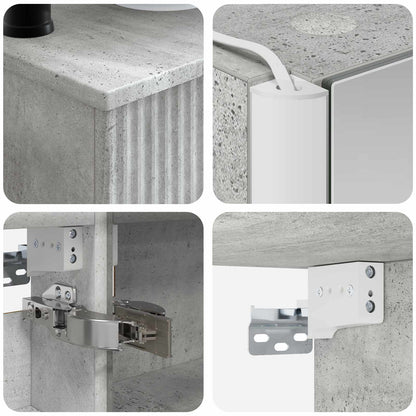 vidaXL Bathroom Furniture Set 6 pcs Concrete Grey