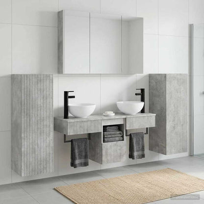 vidaXL Bathroom Furniture Set 6 pcs Concrete Grey