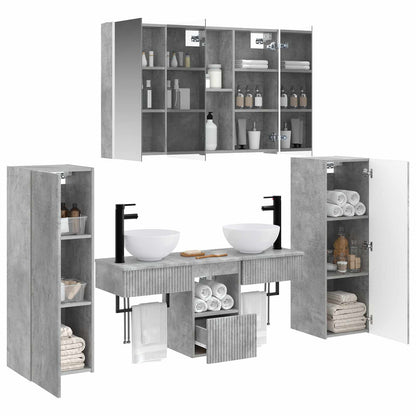 vidaXL Bathroom Furniture Set 6 pcs Concrete Grey