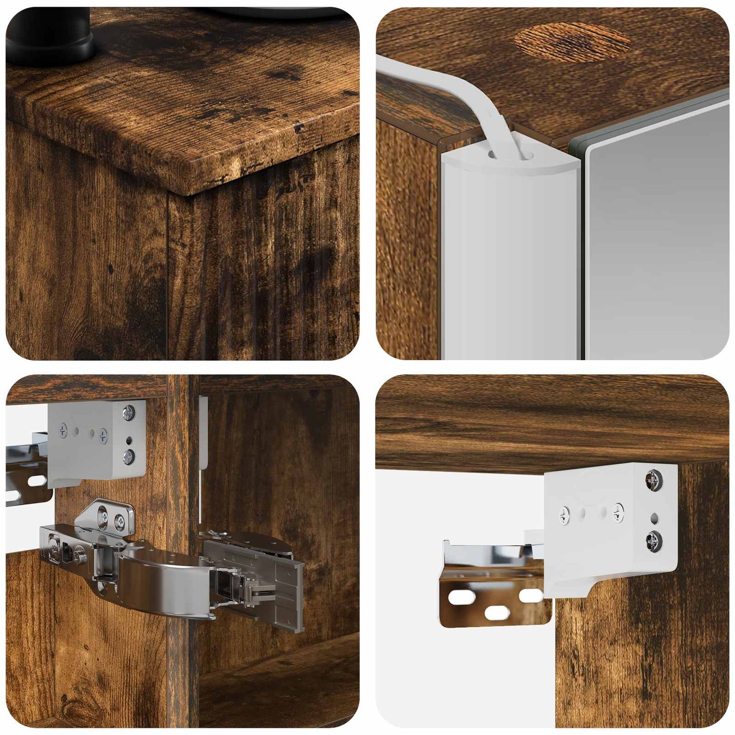 vidaXL Bathroom Furniture Set 6 pcs Smoked Oak
